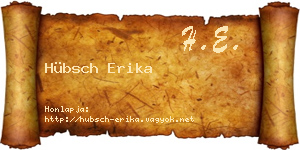 Hübsch Erika névjegykártya